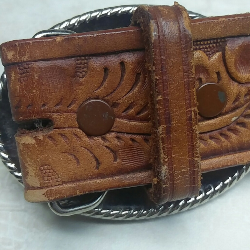 Wright 704 Tooled leather cowgirl belt - Picture 5 of 7